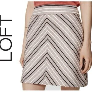 Ann Taylor Loft peach black Chevron Tweed Skirt 12